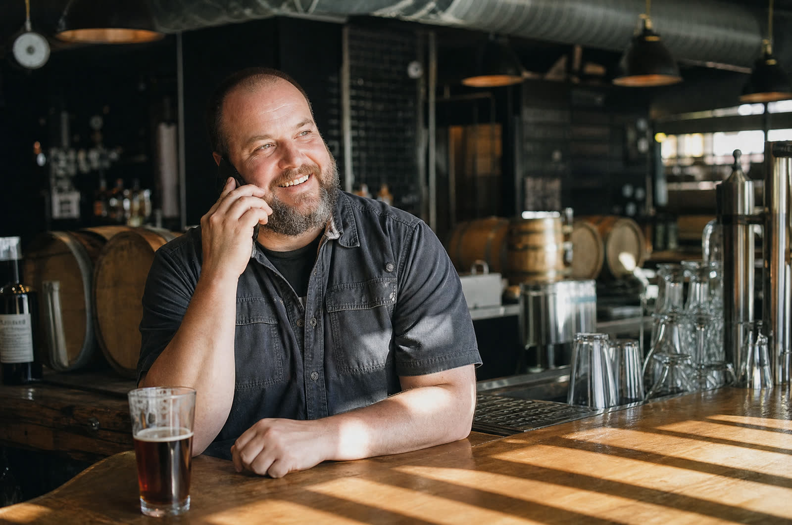 Business owner taking the call